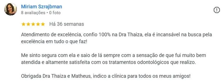 Avaliação Google — Miriam Szrajbman