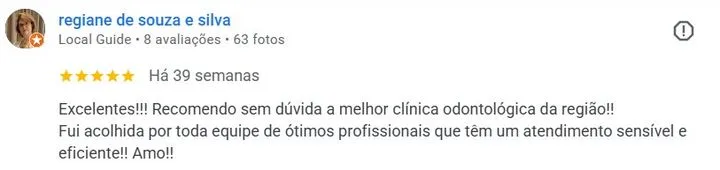 Avaliação Google — Regiane de Souza